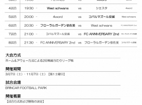 安城ソサイチリーグ第1節日程